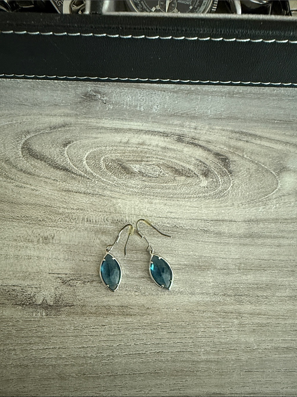 Blue Teardrop Dangle Earrings by